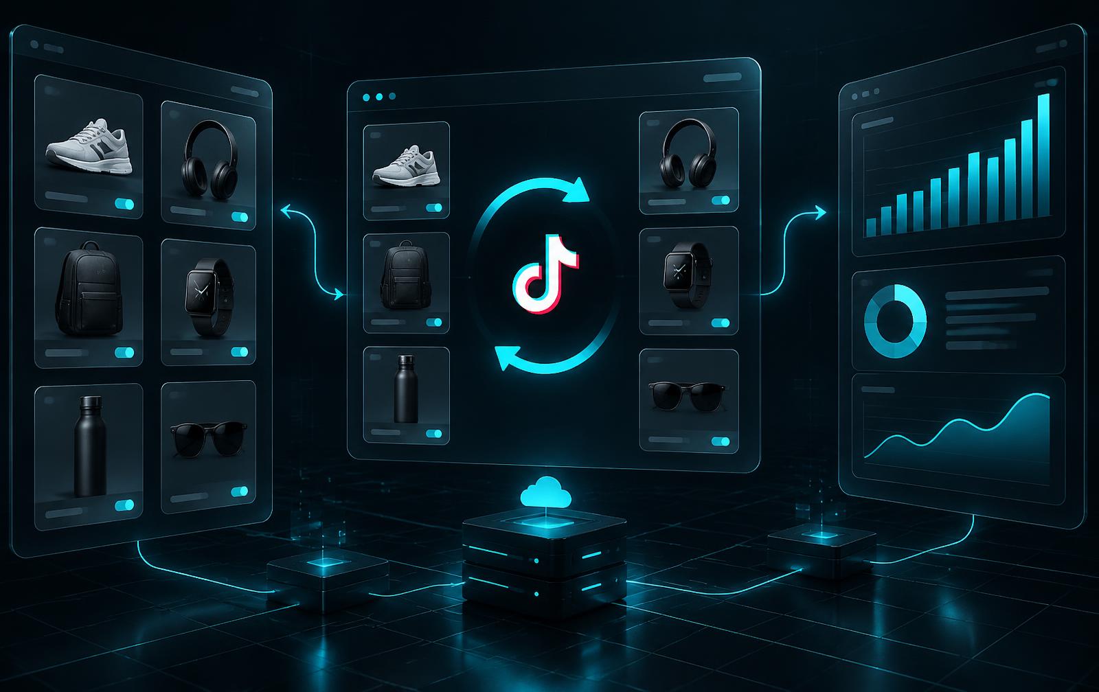 Product catalog syncing to TikTok Ads with performance charts